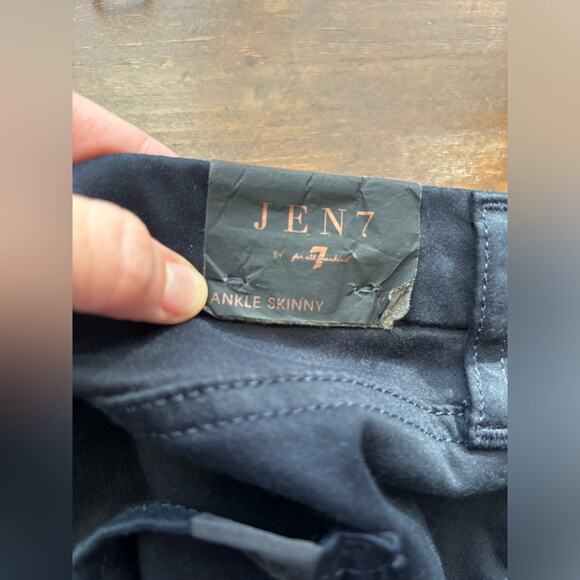 7 For All Mankind Jen 7 Black Ankle Skinny High Waisted Soft Stretch Jeans 22 - Picture 6 of 9